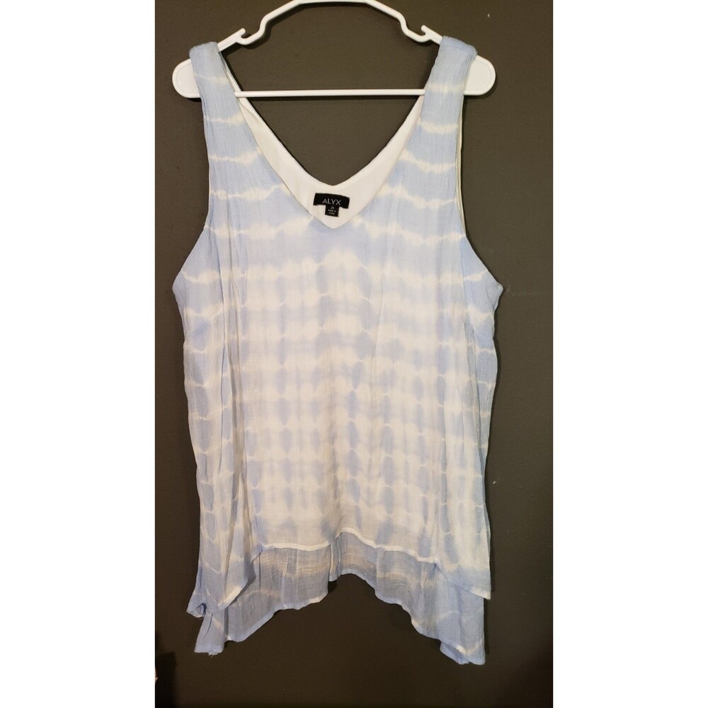 Alyx Women's Plus Size 2X Sleeveless Gauzy Rayon Ombre Layered Tank